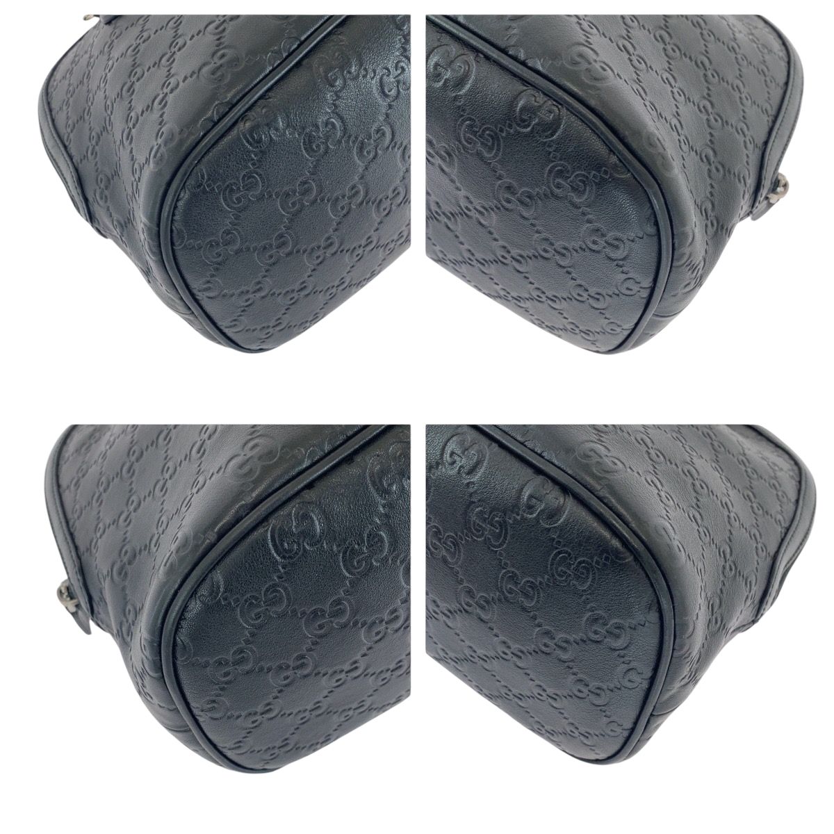 美品 GUCCI グッチ グッチシマ ブラック 黒 シルバー金具 レザー  