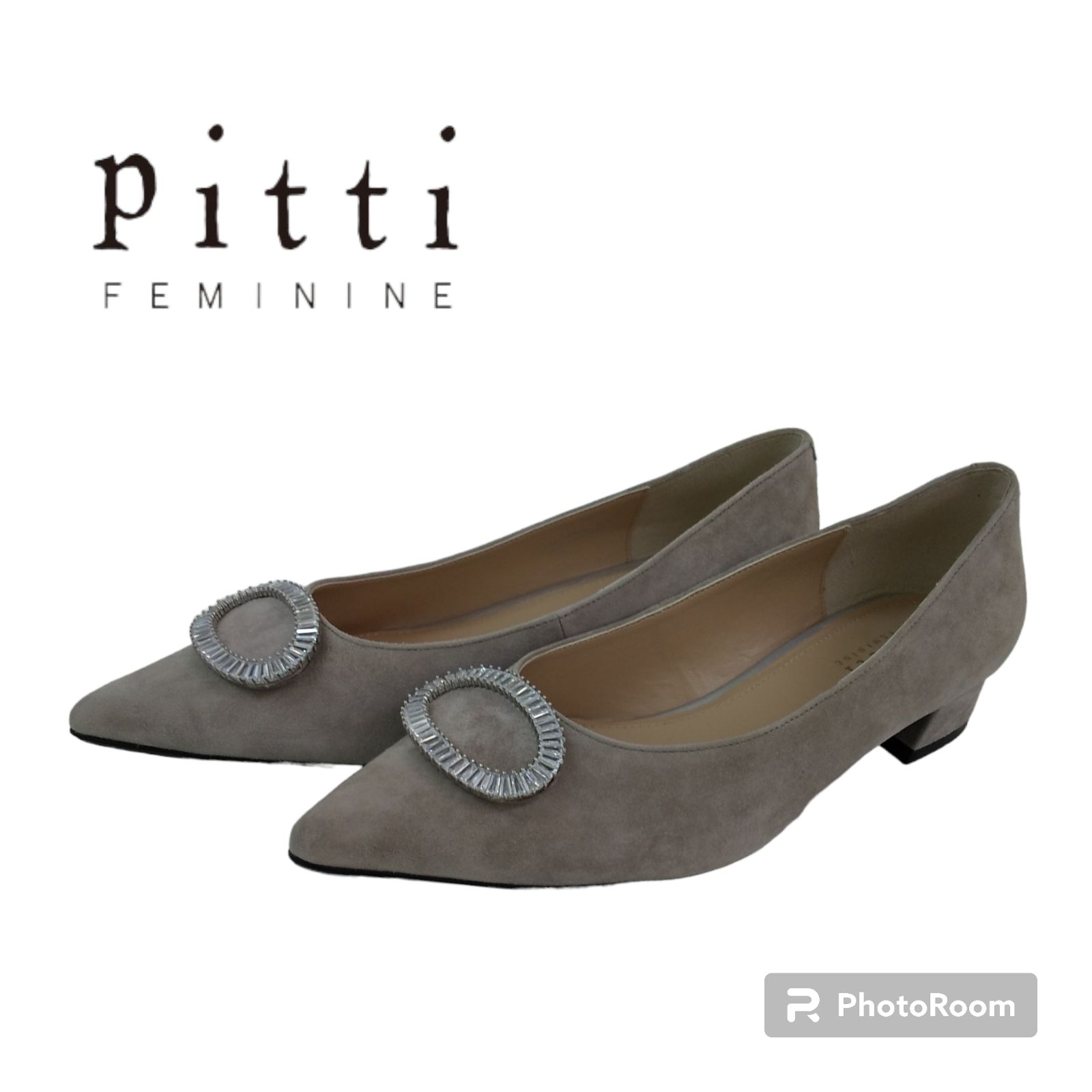 32-00032 pitti ピッティ パンプス レディース 23 1/2 EE グレージュ