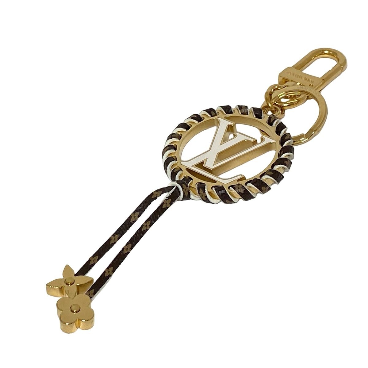 LOUIS VUITTON ルイヴィトン キーホルダー チャーム ポルトクレベリー M68476 白×ゴールド