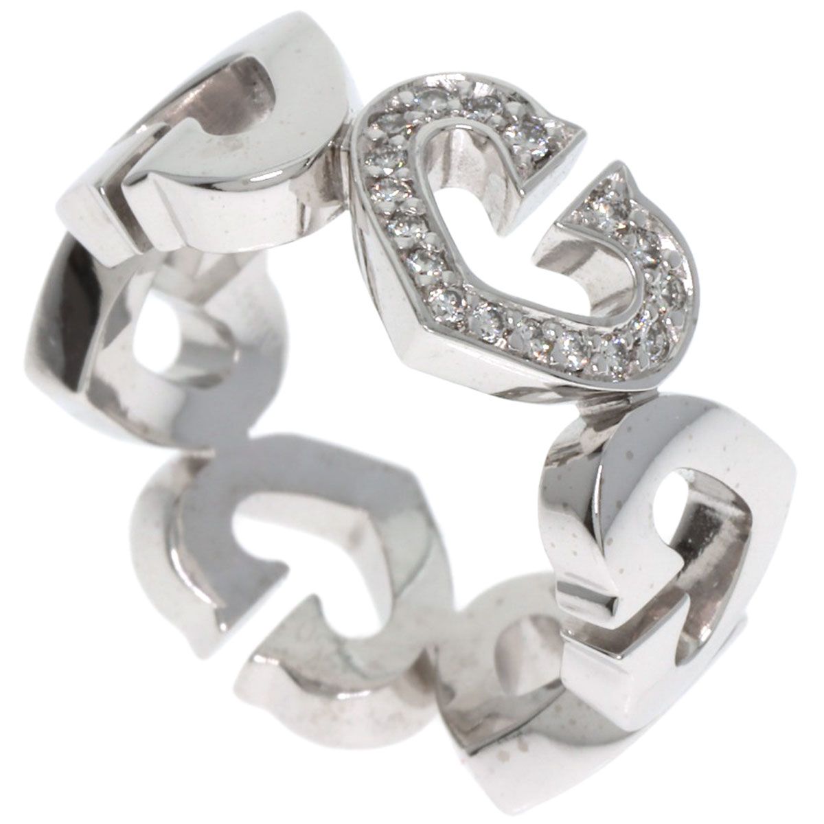 CARTIER カルティエ Cハート ダイヤモンド 47 リング 指輪 K18WG レディース