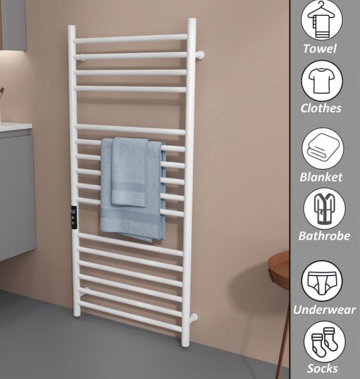 低電力 電気加熱式タオルラ バスタオル掛け タオル乾燥機 加熱タオルレール タオルウォーマー 電気暖房タオルラック タオル乾燥機 急速加熱機能付き ステンレス製 壁掛けタオルウォーマーが 浴室 洗面台 ホテル用 家庭用