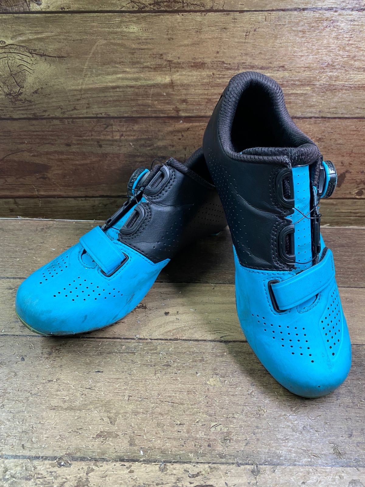 II673 ボントレガー BONTRAGER ベロシス VELOCIS ビンディングシューズ SPD-SL EU37 水色 ソール傷あり