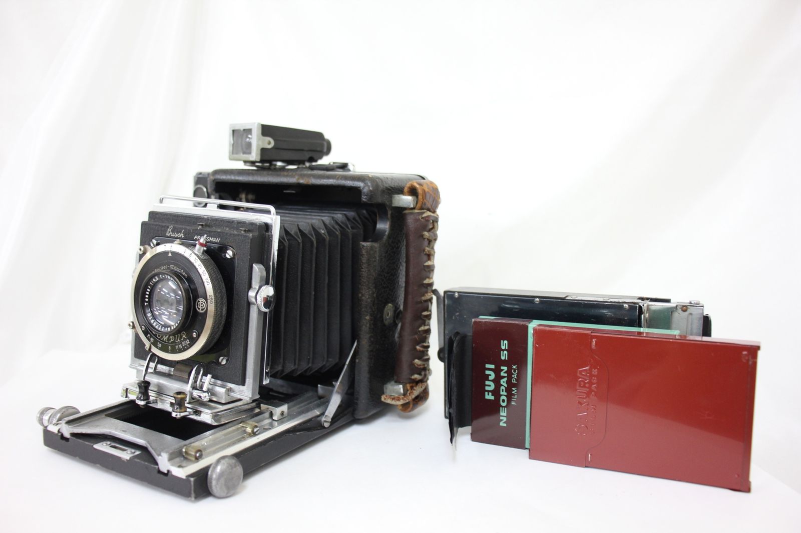 品 Busch Pressman Carl Zeiss jena Tessar 10.5cm F4.5 蛇腹カメラ e1310