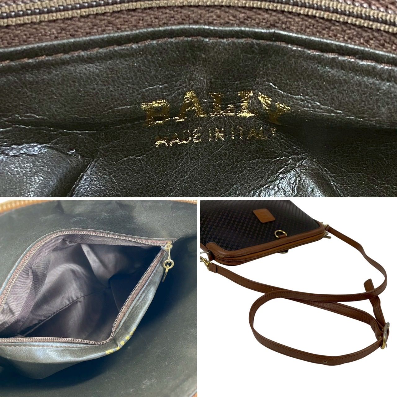B3648】 BALLY バリー ショルダーバッグ レザー 2way クラッチバッグ 