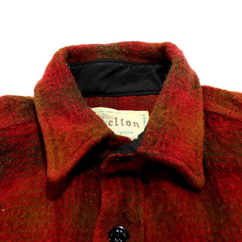 80s USA製 vintage melton チェック柄 CPO 長袖ウールシャツ メンズ