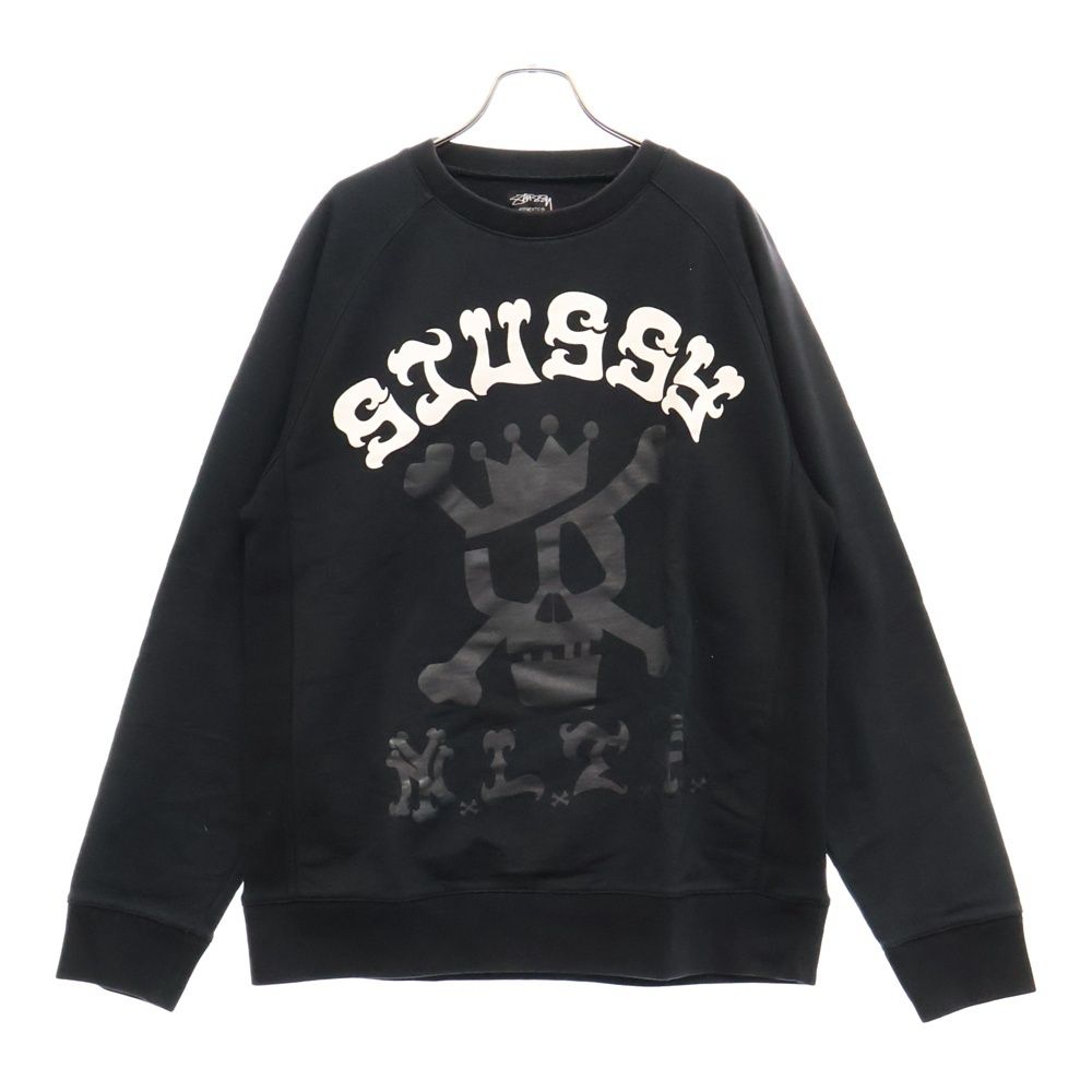 STUSSY (ステューシー) 00s アーチロゴ スカルデザイン クルーネック 