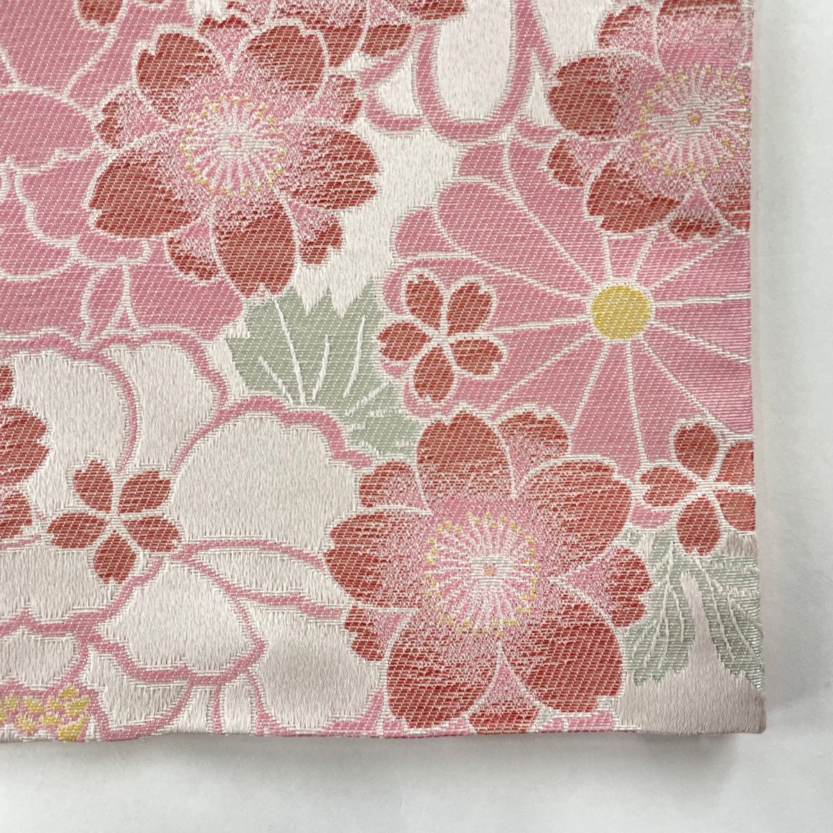 袋帯 優品 桜 菊 ピンク 全通 化繊 【中古】 - メルカリ