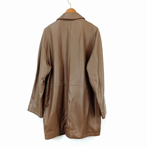ち*る様 【羊革】本革レザー ロングコート LL WindArmor 茶 シープ 羊革】本革レザー ロングコート LL WindArmor 茶 シープスキン