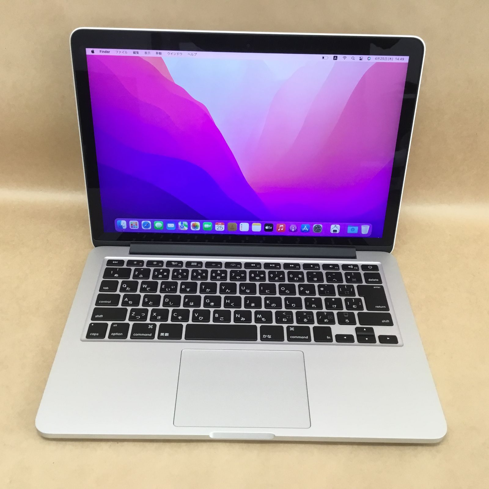 アップル MACBOOKPROCI5-2700 CI5(5257U)-2.7GHZ 8GB SSD128GB 13.3インチ MONTEREY12.2.1 A1502 Early2015 無線 BLT カメラ