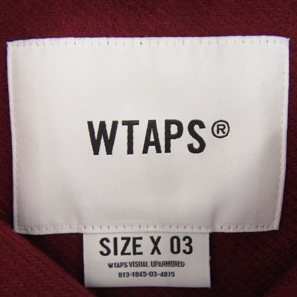 WTAPS ダブルタップス カットソー 23AW 232TQDT-SHM03 DECK 02 LS COTTON TWILL コットンツイル ワークシャツ ジャケット エンジ系 X03【中古】