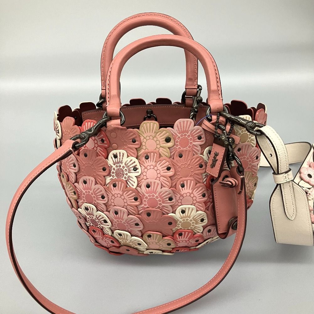 △△COACH コーチ ティーローズバスケットバッグ 2Wayバッグ △△COACH コーチ ティーローズバスケットバッグ 2Wayバッグ