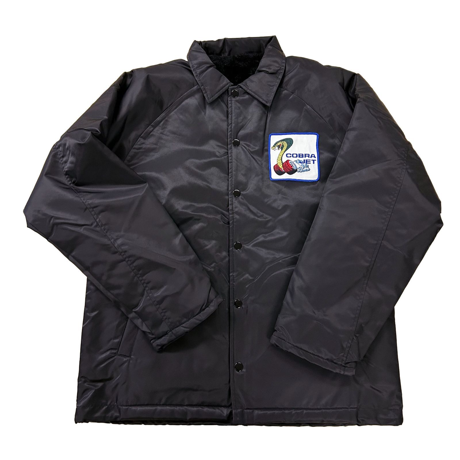 COBRA JET ×Chevron ビンテージパッチ ボア付き コーチジャケット BLK 
