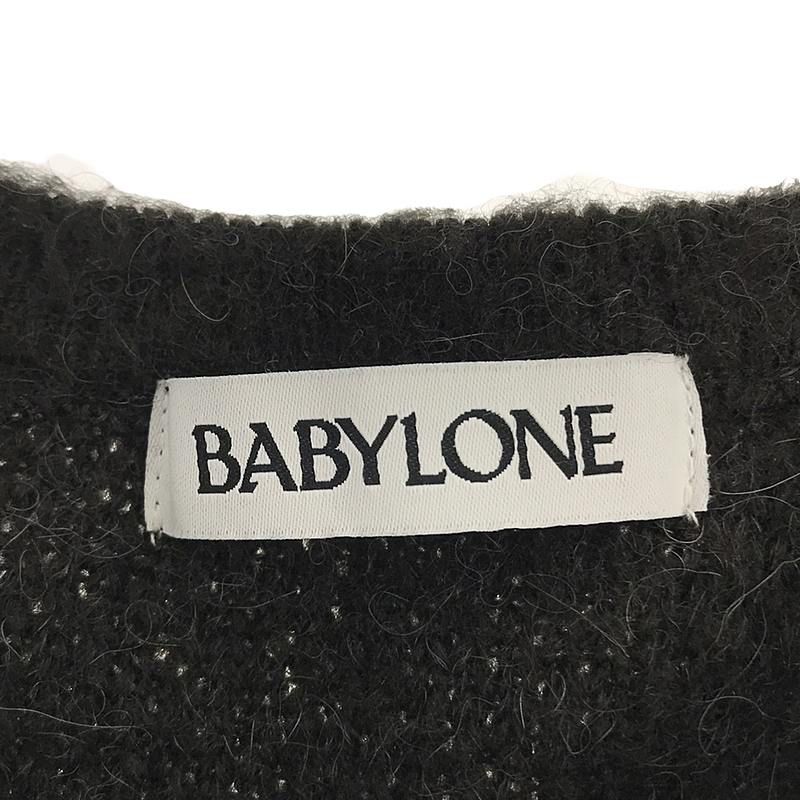 【美品】  BABYLONE / バビロン | 2023AW | アルパカ混 シャギークルーネックカーディガン | F | チャコール | レディース 美品】 BABYLONE / バビロン | 2023AW | アルパカ混 シャギークルー