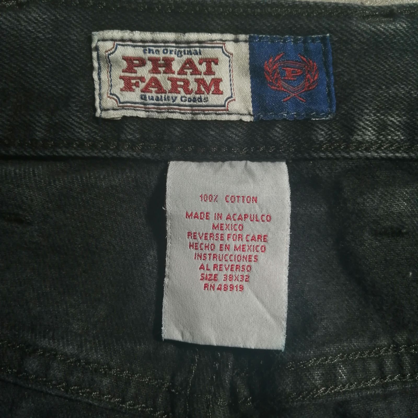ファットファーム PHATFARM ブラックデニム バギーデニムパンツ ファットファーム PHATFARM ブラックデニム バギーデニムパンツ