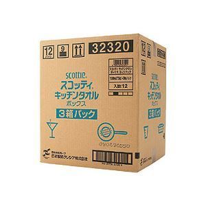 まとめ 紙クレシア スコッティ キッチンタオル ボックス 150枚 75組 1セット 36箱 3箱×12パック ×3セット