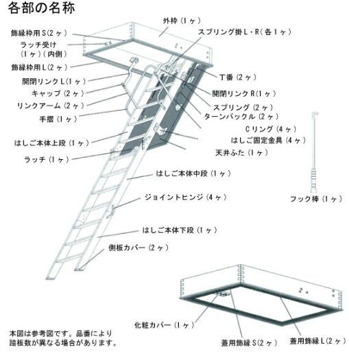 天井収納はしご 松屋電工 [YM-790] 8尺 スライドタラップ - メルカリ