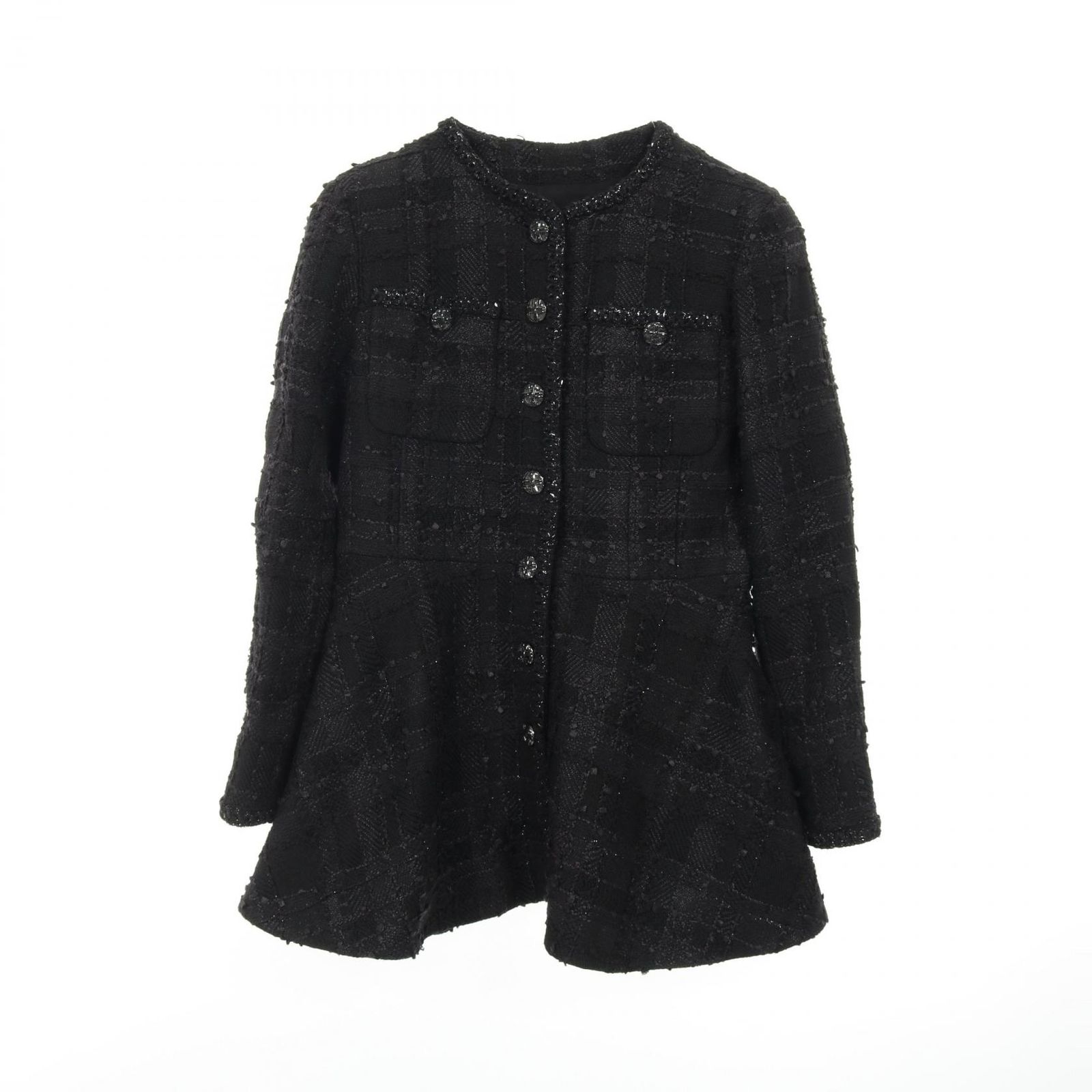 ゆみ様　CHANEL　CCボタン　ノーカラージャケット シャネル CHANEL ノーカラージャケット ココマークボタン