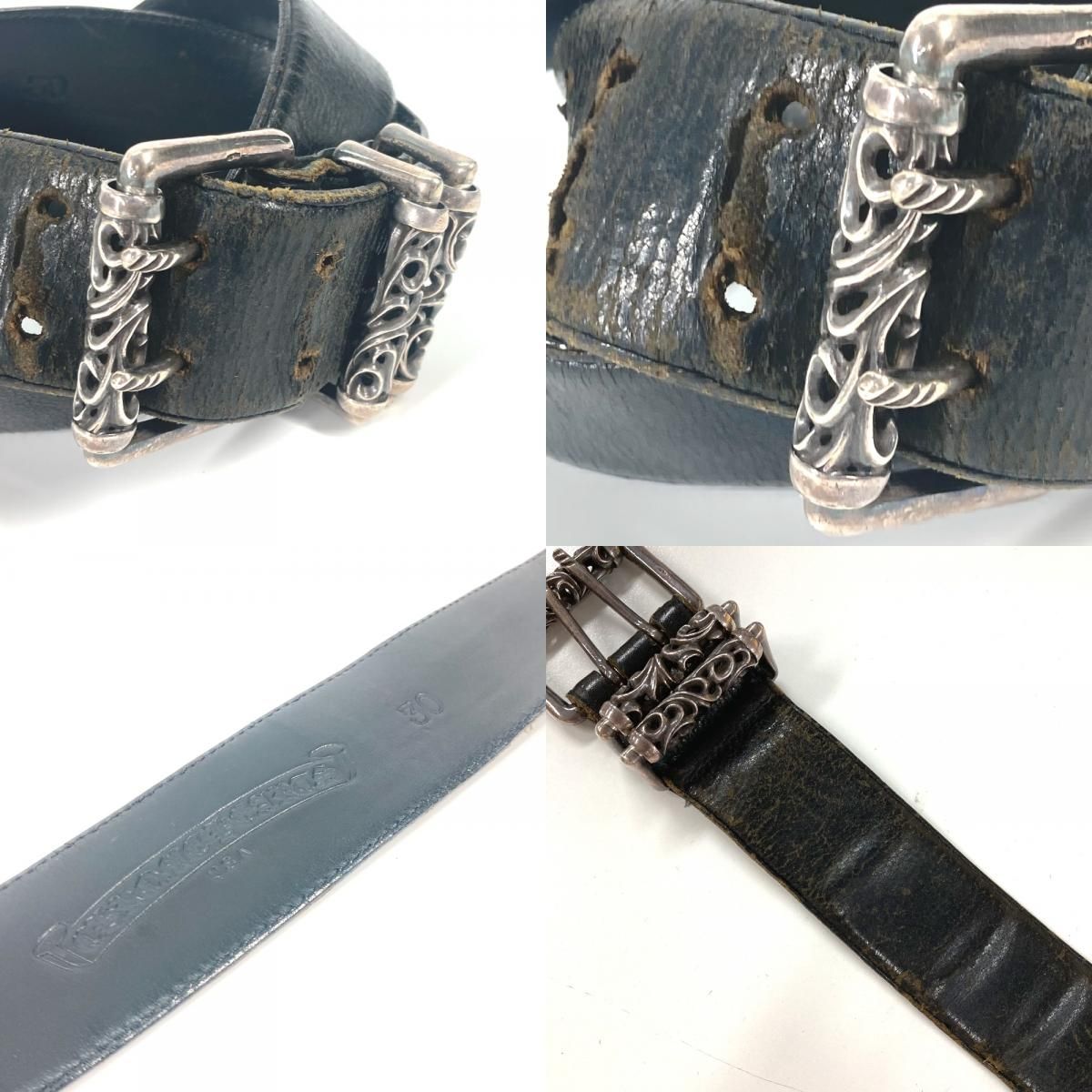 CHROME HEARTS クロムハーツ ベルト ダブルローラー レザー