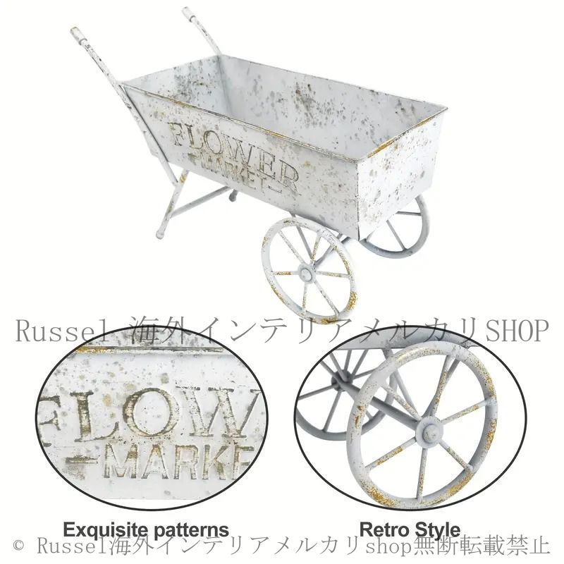 お取り置きリピーター様限定♡フランスアンティークジャンクジャーナルセット2 プランターワゴンフラワー カート ヴィンテージ調 アンティーク