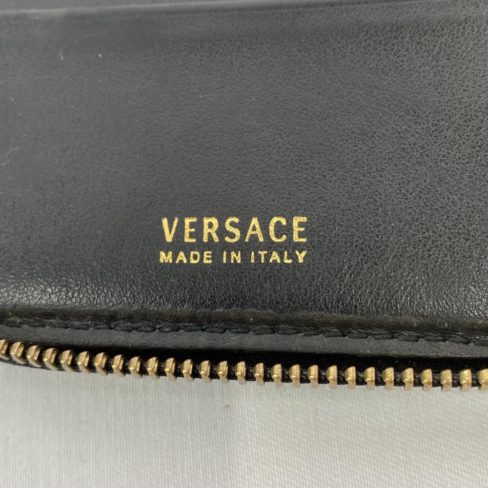 中古】VERSACE Barocco Wallet ブラック ヴェルサーチ バロッコ  