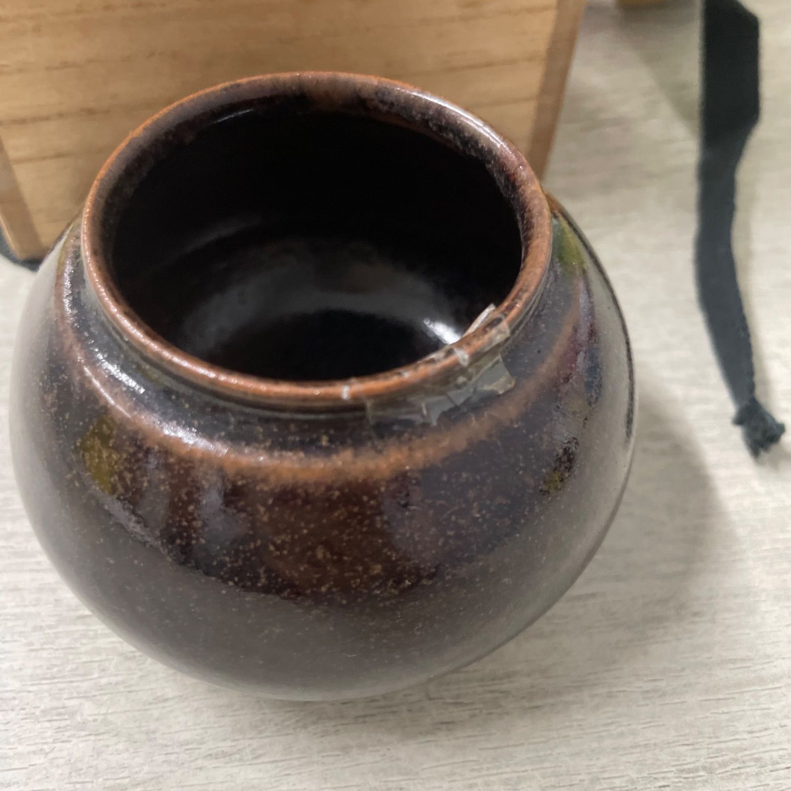 膳所焼 大海茶入 陽炎園岩崎新定造 共箱 WWW_IBETON_RU