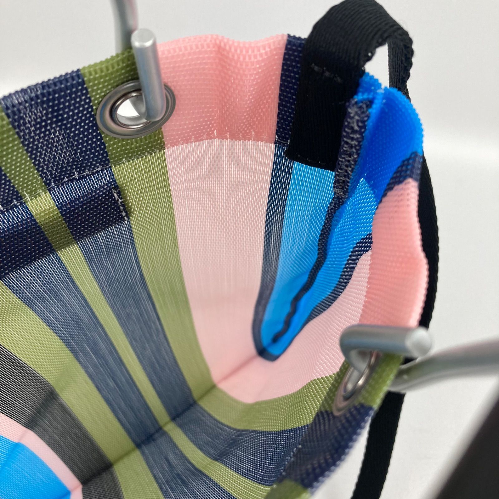 MARNI マルニ マーケット ストライプ ミニ グリーンブルー ナイロン