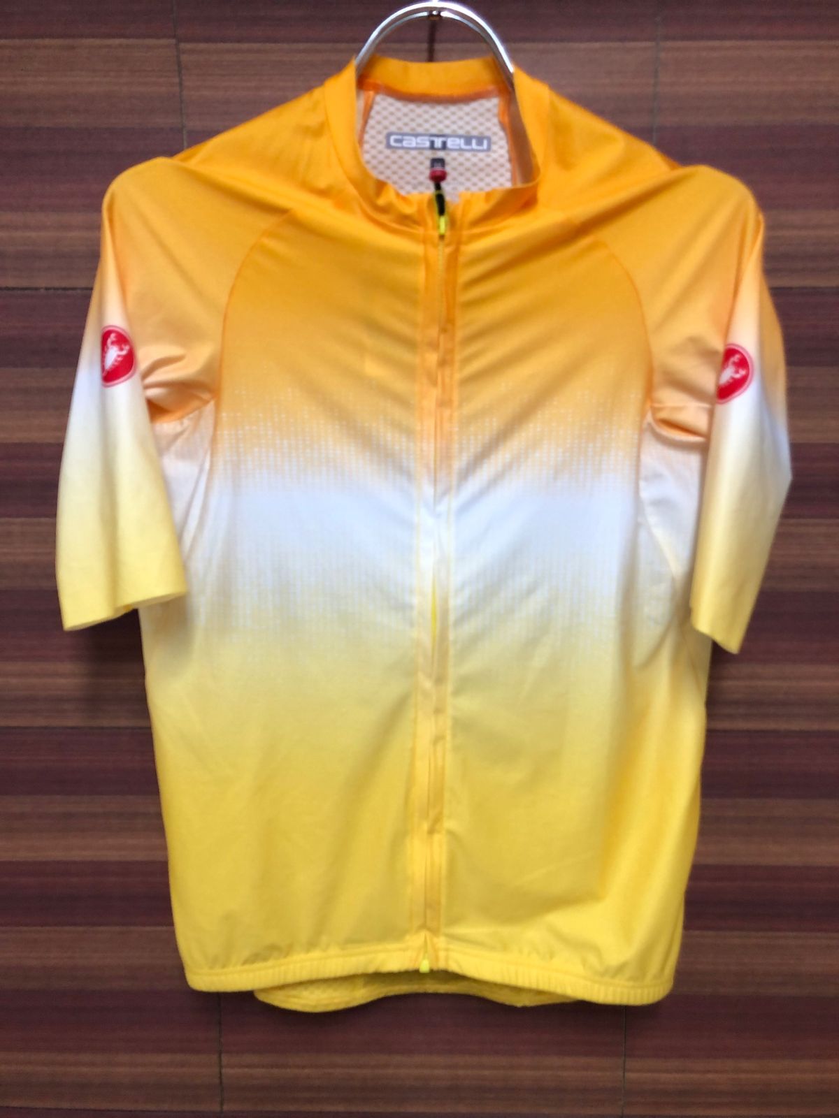 IP347 カステリ CASTELLI ロッソコルサ ROSSO CORSA 半袖 サイクルジャージ 黄 M