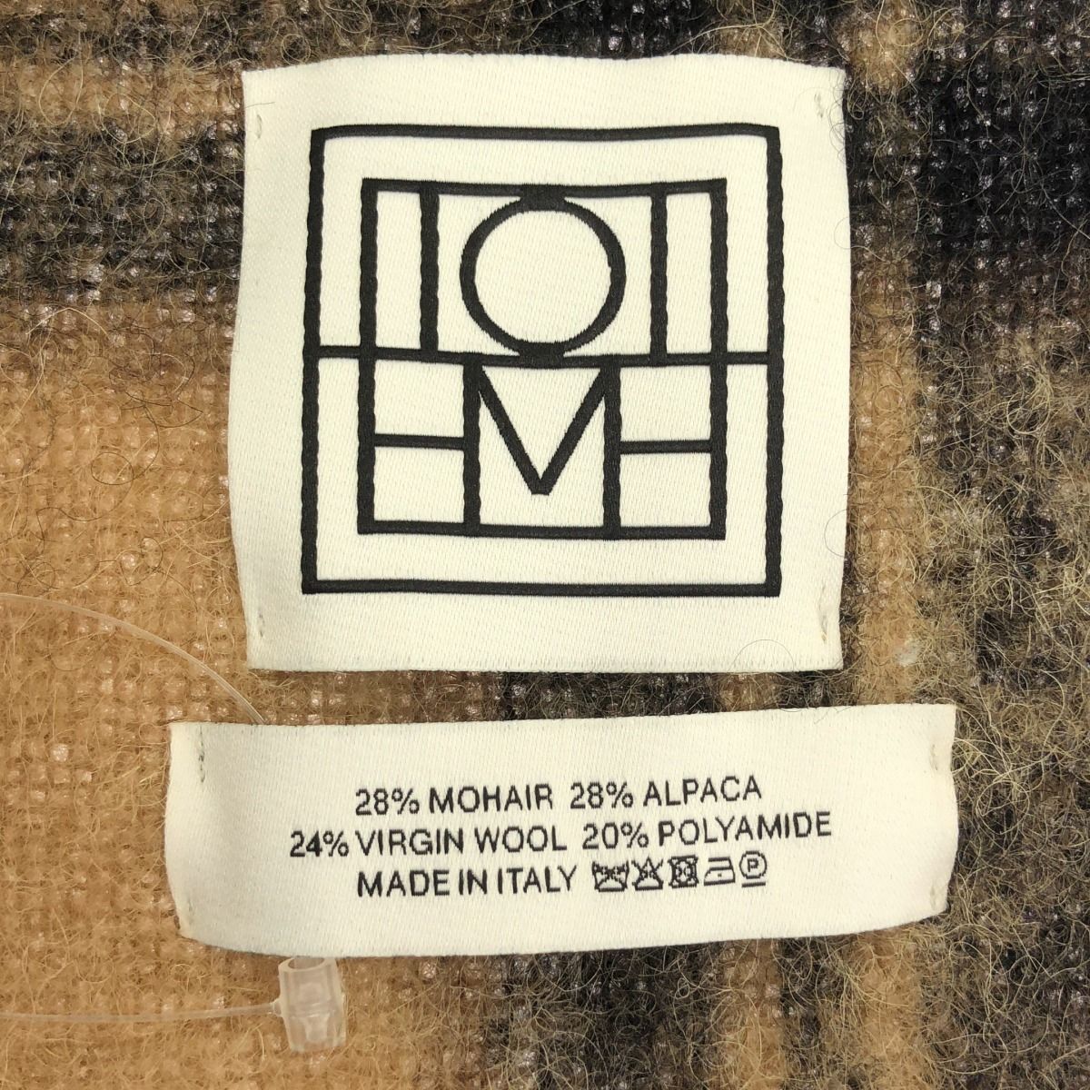 TOTEME トーテム モヘアアルパカチェックマフラー ブラウン - メルカリ