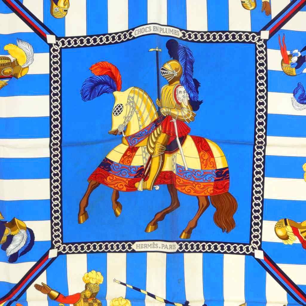 エルメス HERMES CHOCS EN PLUMES 羽飾りの激突 カレ90 スカーフ 総柄  