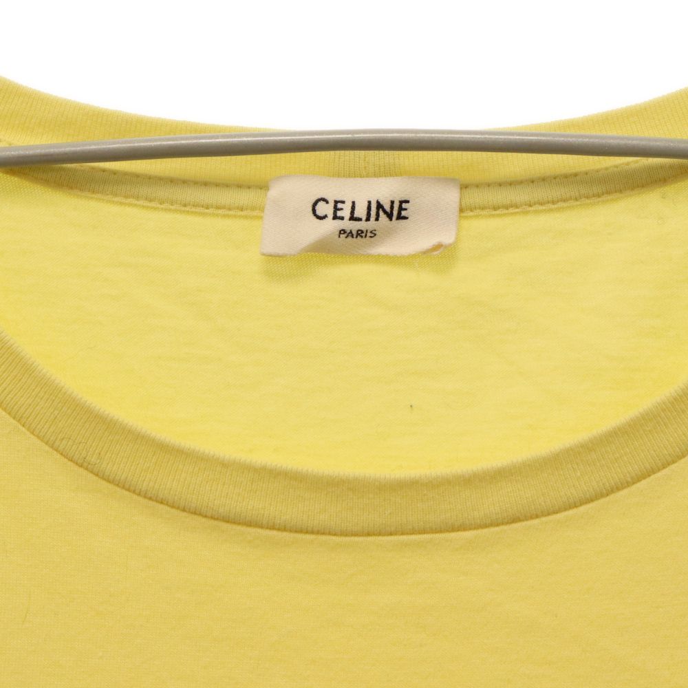 Celine Tシャツ　黄色 楽天市場】CELINE セリーヌ Tシャツ ショート丈 ロゴ イエロー
