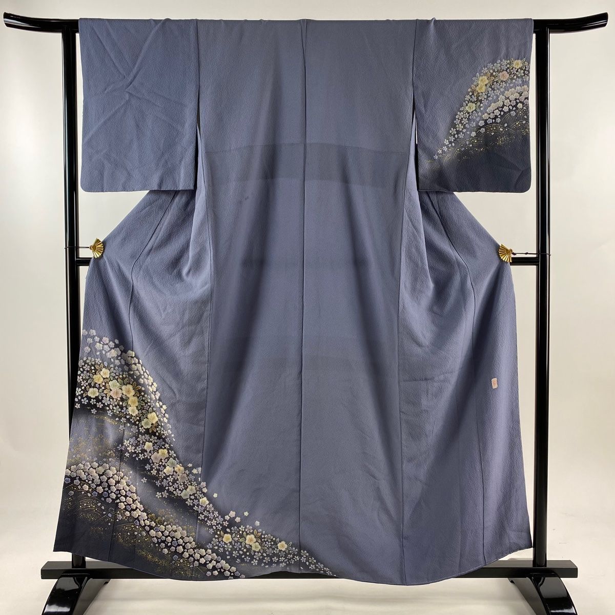 付下げ 身丈158cm 裄丈62cm S 袷 翠山工房 落款 桜 波 金彩
