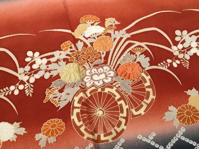 平和屋着物□豪華色留袖 作家物 草花文 暈し染め 正絹 逸品