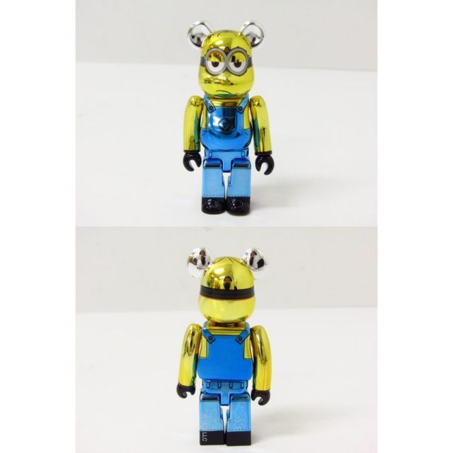 ベアブリックミニオンkevin Chrome Ver. 400%u0026100% BE@RBRICK ベアブリック minions ミニオンズ KEVIN 100％ \u0026 400％ GOLD