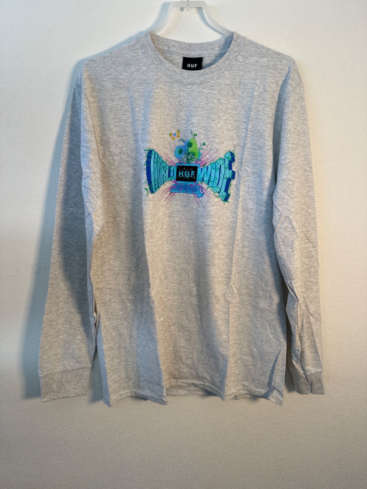 【新品未使用】HUF TS01493 OFF-LINE L/S TEE ASH M ロンT 