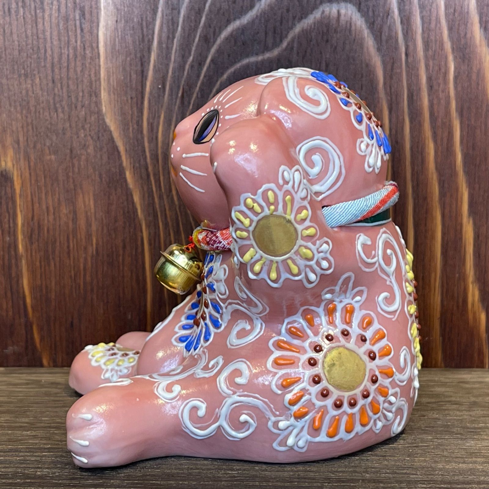 恋愛運UP】【九谷焼】【願いが叶う】 招き猫2号 ピンク色 左手