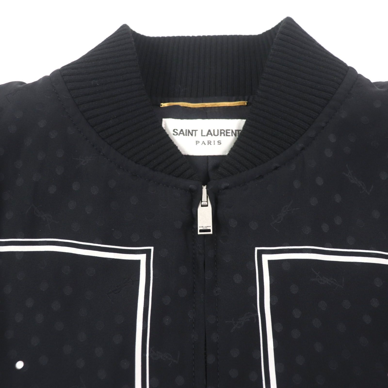 極美品 SAINT LAURENT ポルカドット シルクボンバージャケット