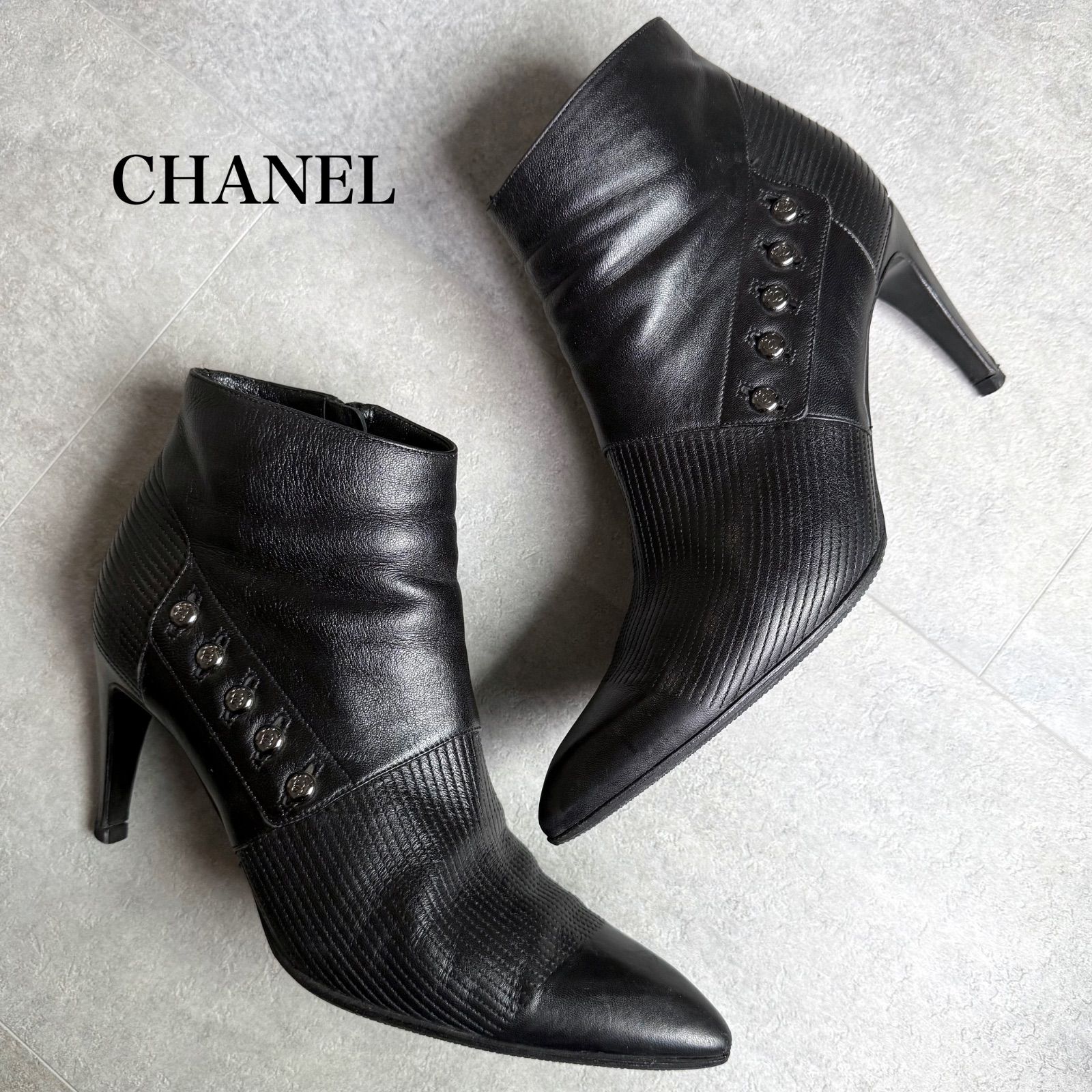 美品 CHANEL シャネル 注文 ポインテッドトゥー ココマーク