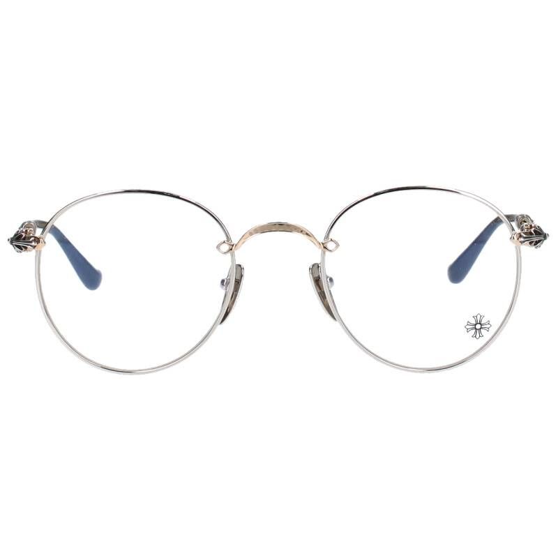 メンズクロムハーツ BUBBA-A クロステンプルメタルフレームラウンドサングラス/眼鏡 メンズ 49□22-145 - サングラス/メガネ