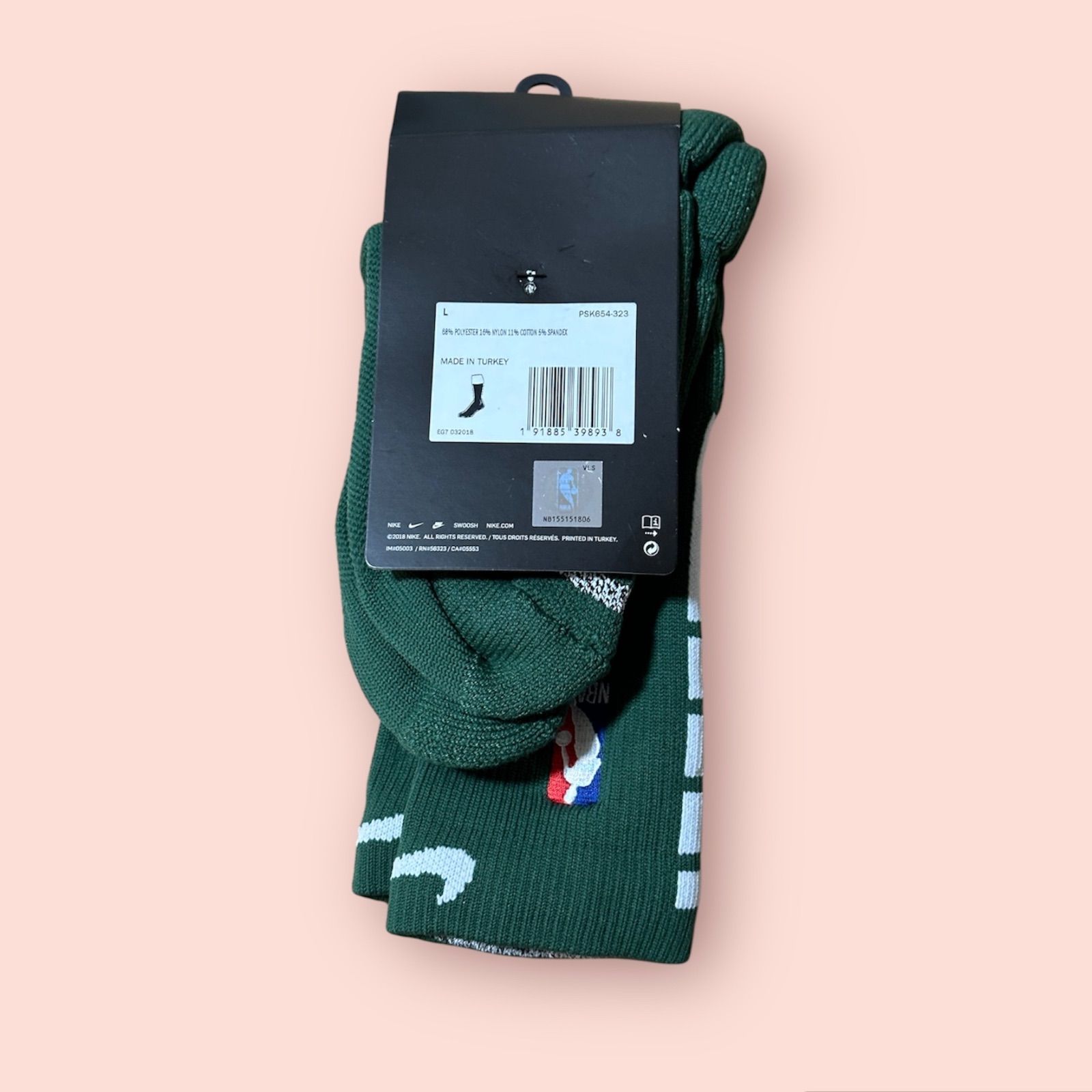バックス色Grip Power Crewソックス Nike NBA選手支給品Lサイズ
