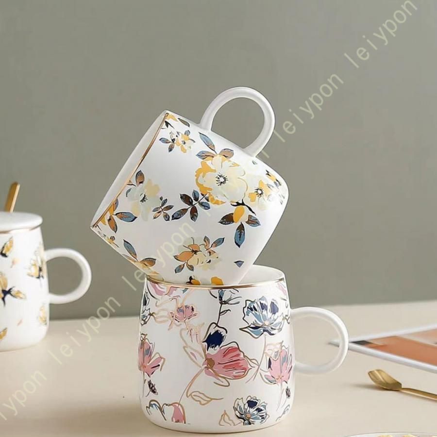 佐藤走波 走波 花柄のカップとソーサー 陶器製 五代 佐藤走波 七十五才