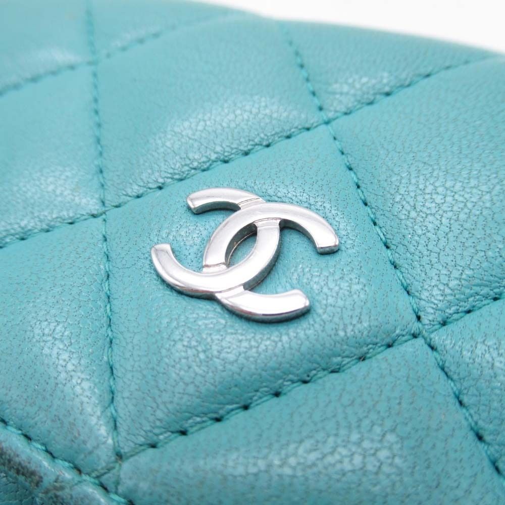 可愛いライトブルー♪ CHANEL ロング ウォレット 長財布 シャネル 24C ロングウォレット 長財布 ブルー (CHANEL/長財布