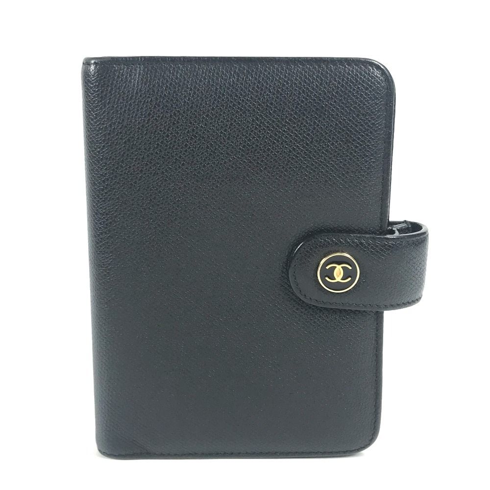 CHANEL シャネル 手帳カバー CC ココマーク ココボタン レザー
