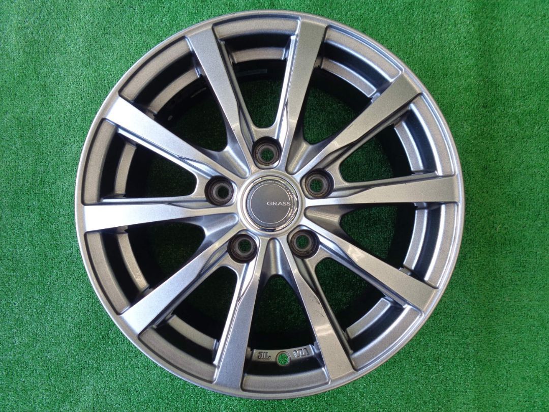 6J-15インチ 5H114.3 45 グラス 社外 ホイール 4本 セレナ15インチ装着車などに♪ TRITUETUBI_COM