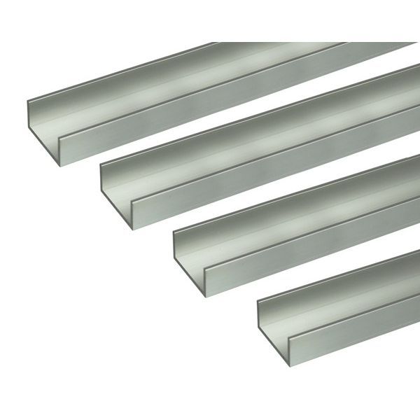 【新品・14営業日以内発送】ハイロジック 4549396009090 3100909 アルミチャンネル 1m 2．5x50x25mm シルバー 4入【沖縄離島販売】