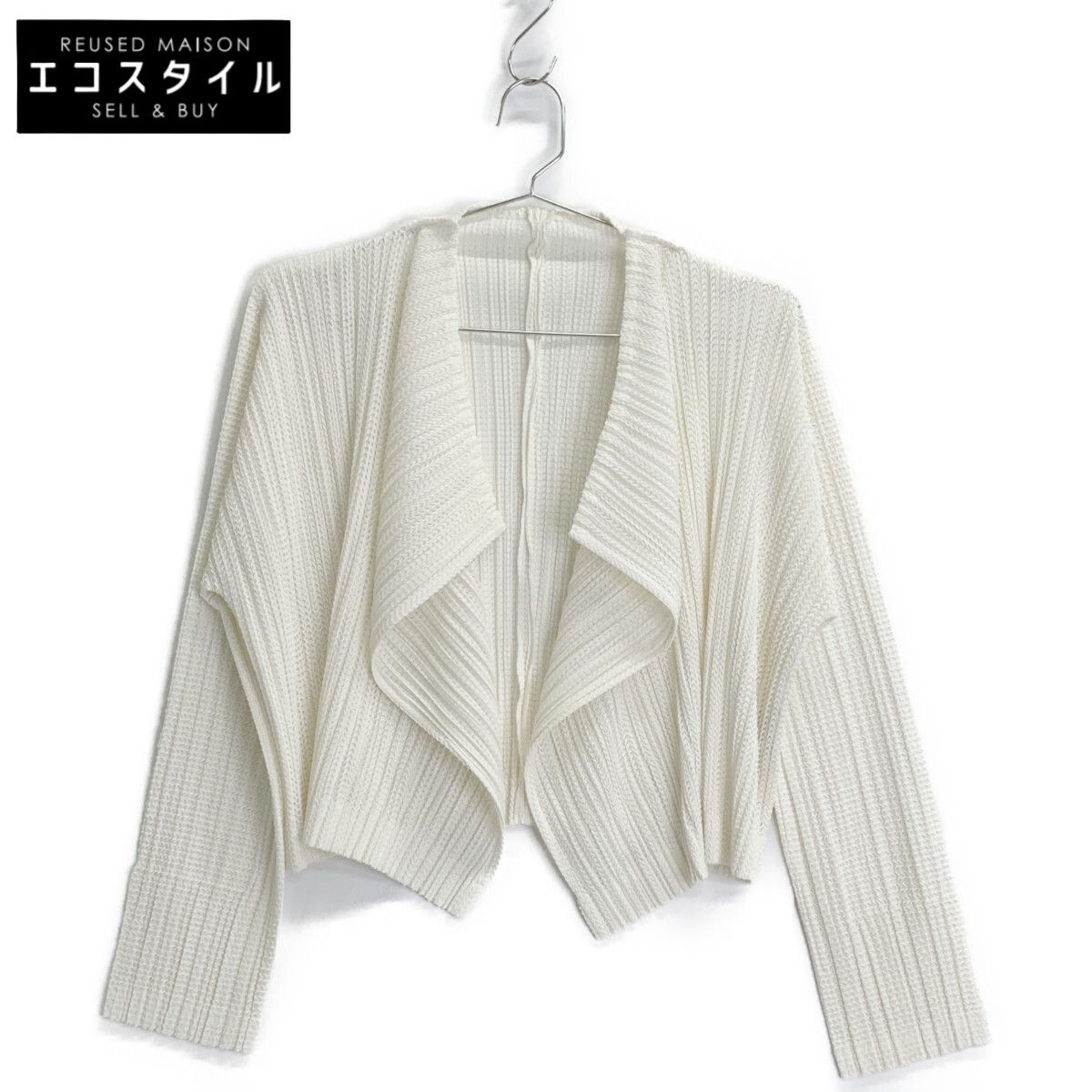 PLEATS PLEASE カーディガン ホワイト 4 BASICS – ISSEY MIYAKE
