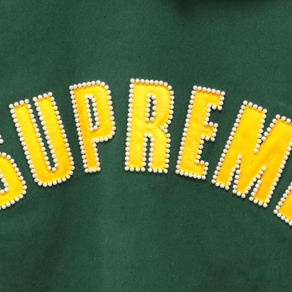 SUPREME (シュプリーム) 21AW Pearl Logo Hooded Sweatshirt パールロゴ プルオーバースウェットパーカー  グリーン/イエロー - メルカリ