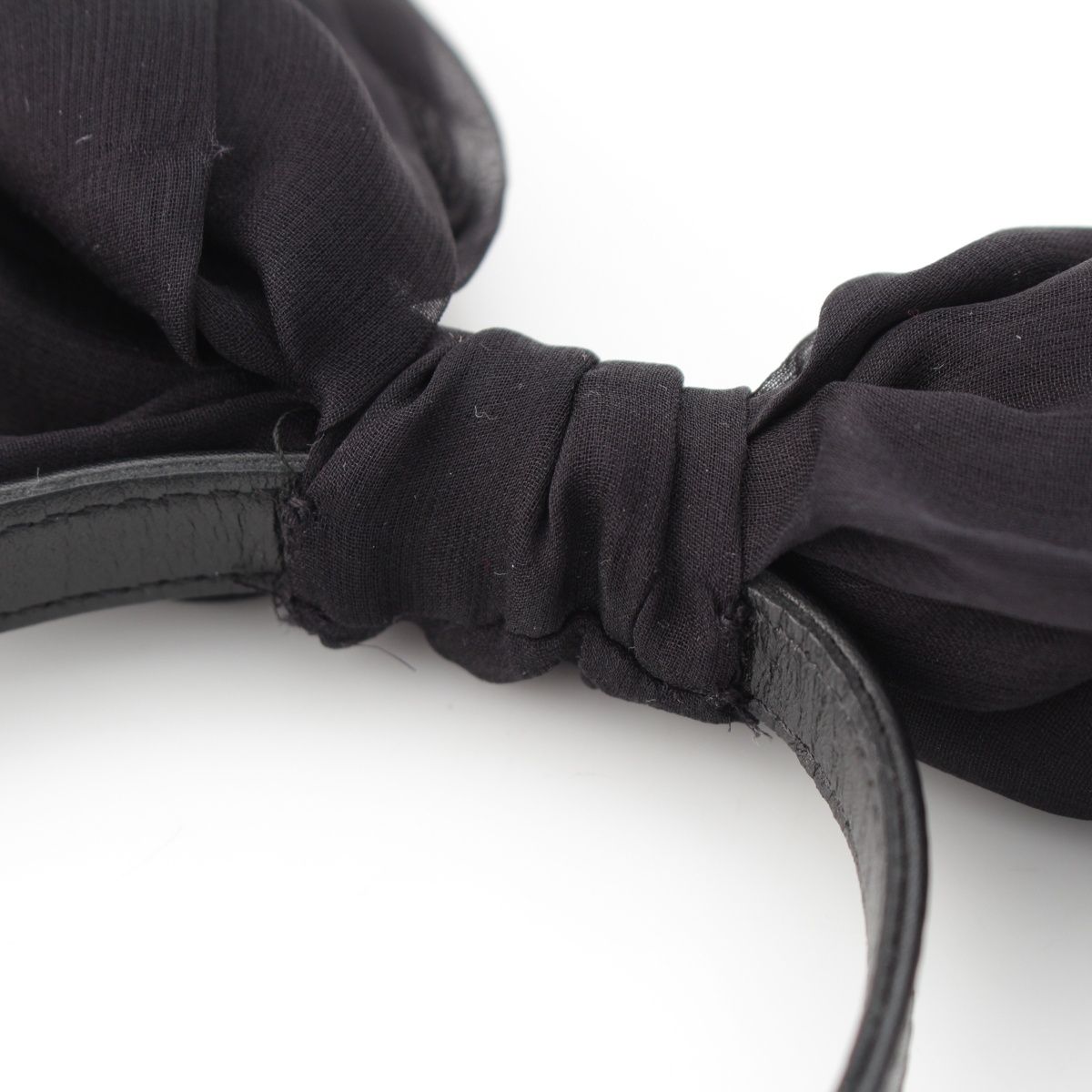 サンローラン シルク リボン チョーカー アクセサリー ブラック【中古