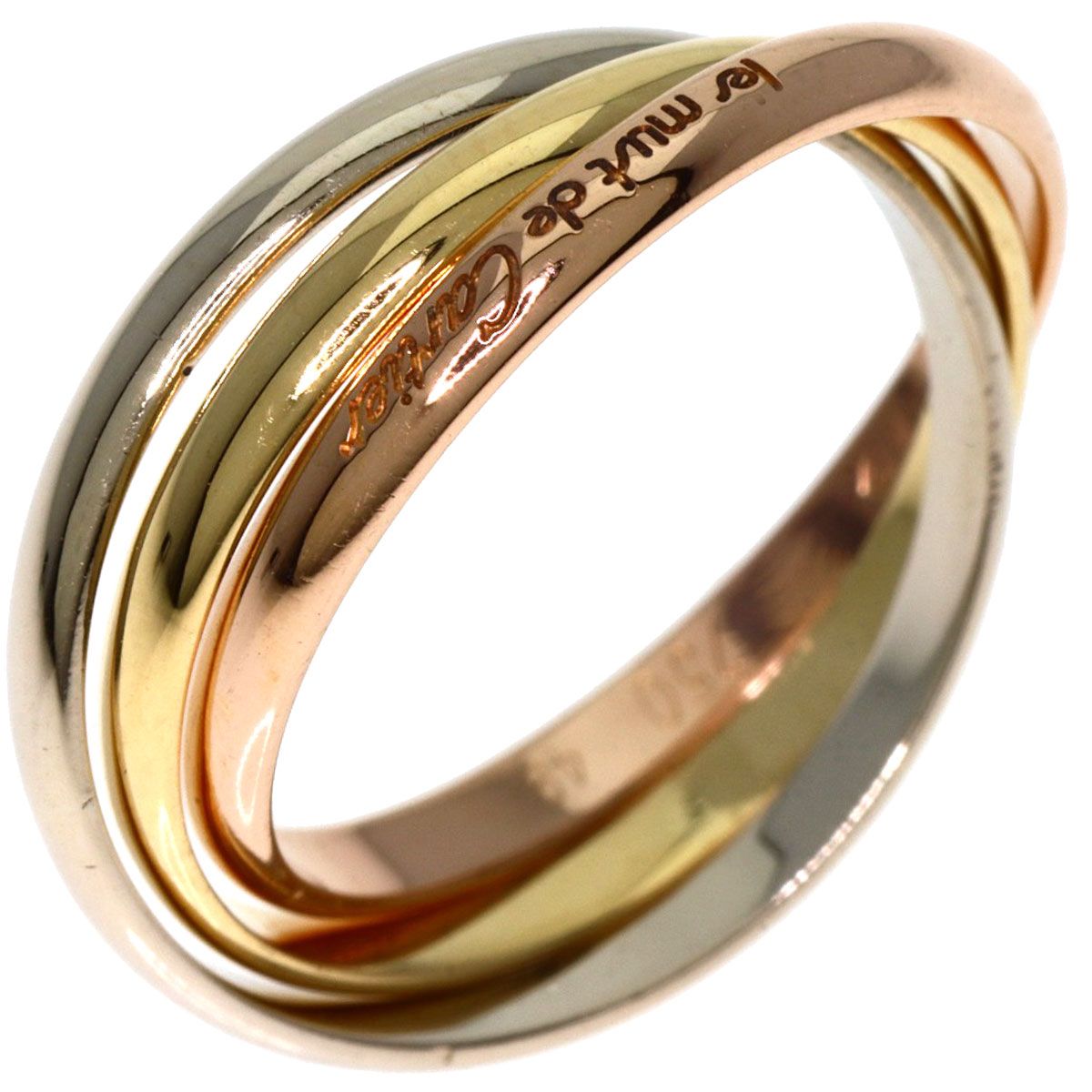 【新品仕上げ】カルティエ トリニティ リング 49 9号 6135 CARTIER カルティエ トリニティ XS #49 リング・指輪 K18YG