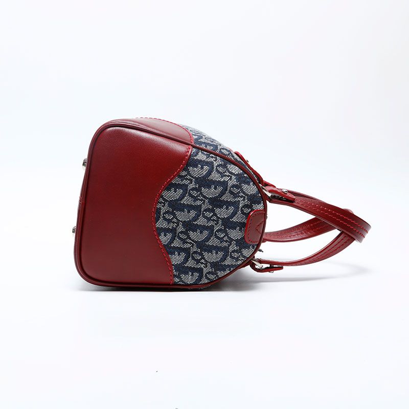 【美品】ChristianDior ミニボストンバッグ　キャンバス　トロッター Christian Dior ミニボストン トロッター ミニ ハンドバッグ ネイビー