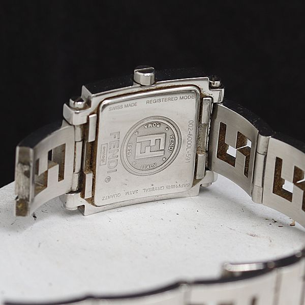 1円 フェンディ 6000L QZ 058-583 白文字盤 レディース腕時計 KRK